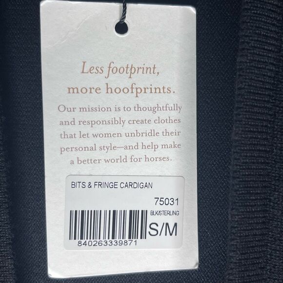 NWT EQL Bits and Fringe Long Cardigan By Kerrits Size Small/medium - Picture 7 of 8